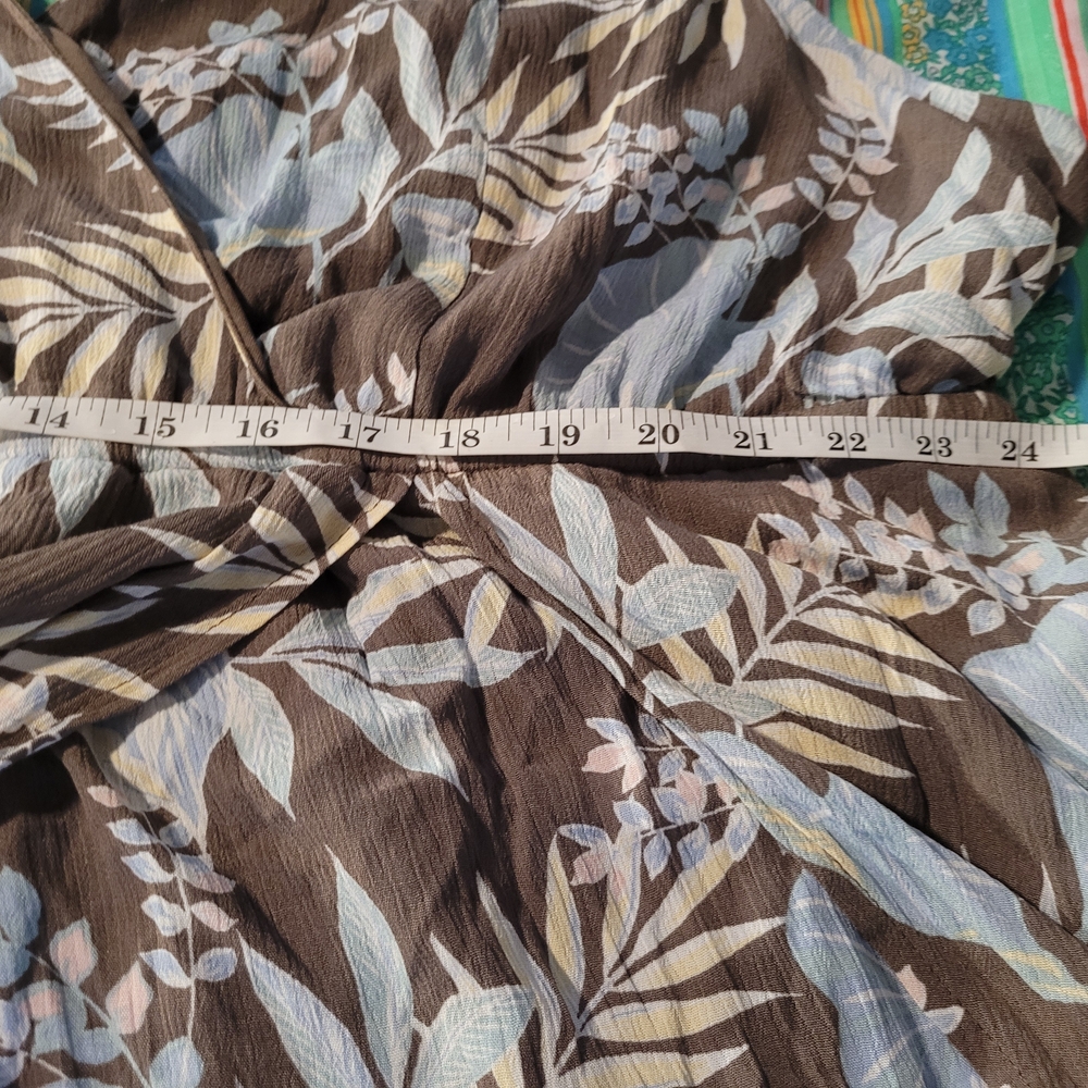 Torrid Brown and Blue Floral Jumpsuit - Picture 9 of 16